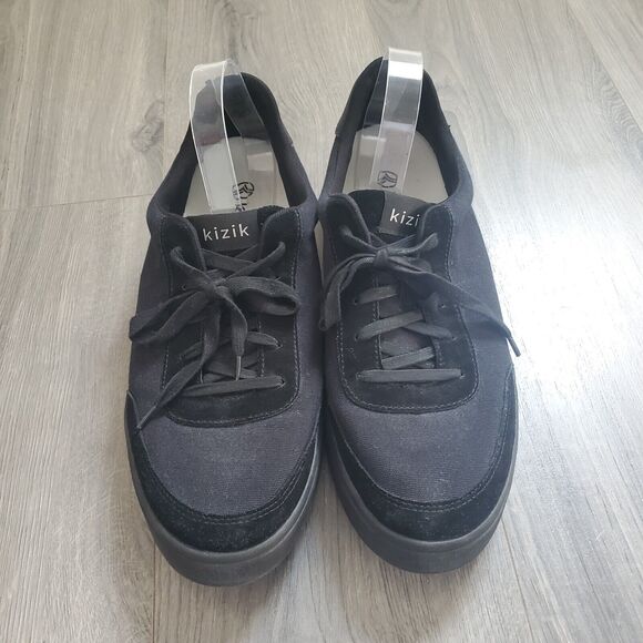 Kizik Prague Sneaker Mens 14 Black blackout Lace Up Casual Walking Minimal - Picture 1 of 9